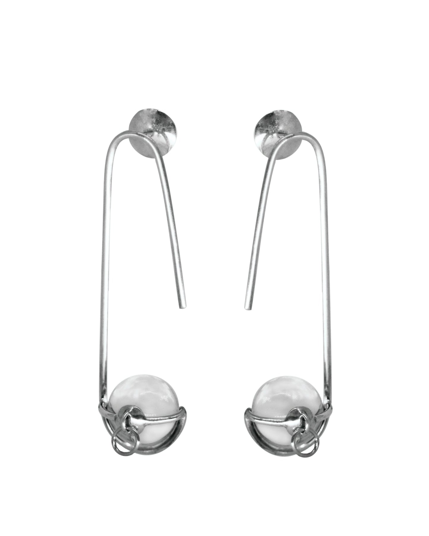 CUP B EARRINGS - STERLING SILVER